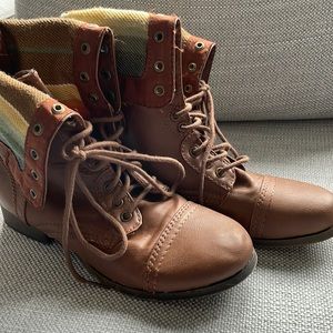 SM New York faux leather Combat Boots